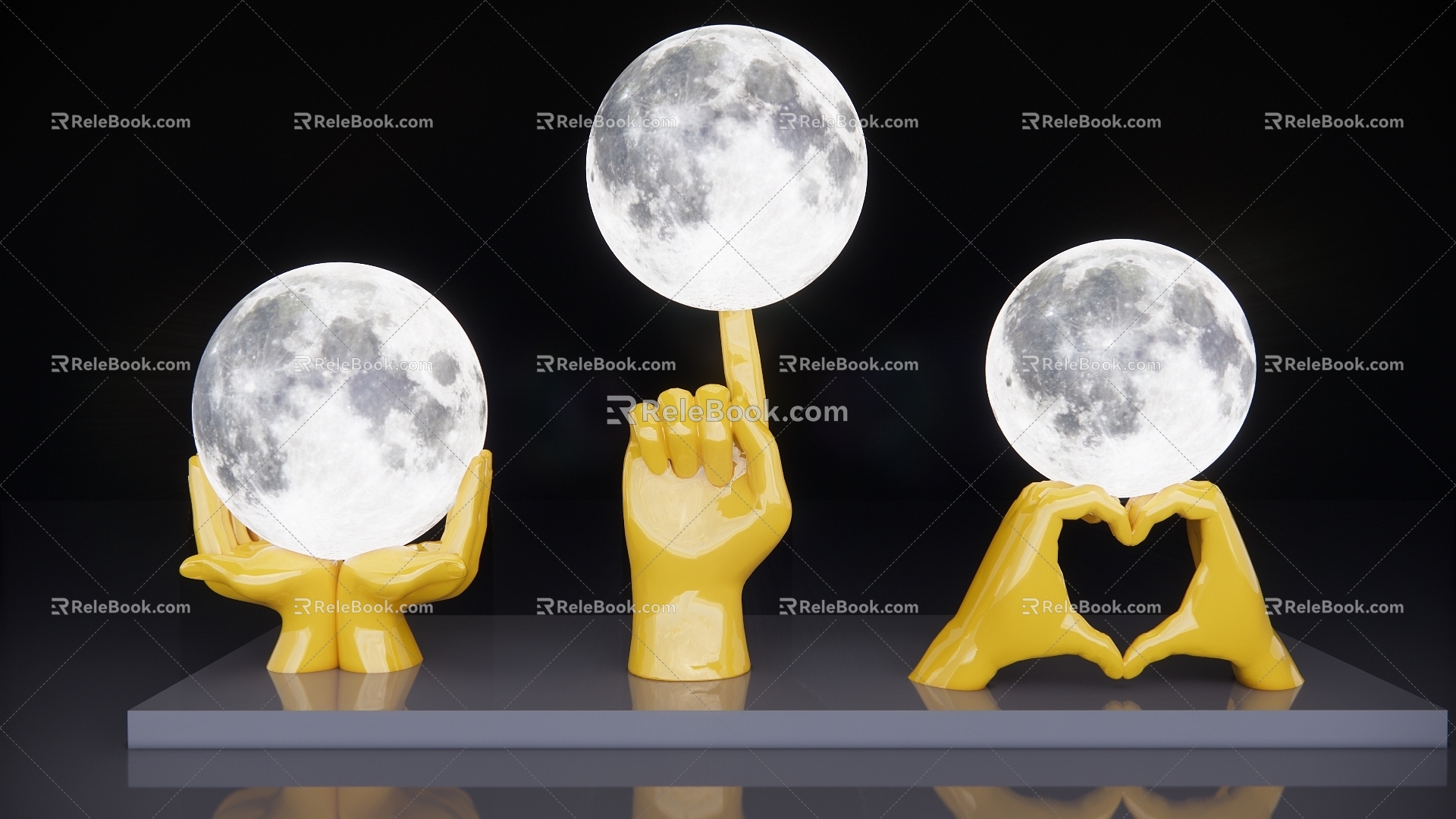 Moon lamp Gesture lamp 3d model