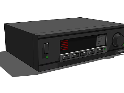 Black Computer External Device With Front Panel Buttons And Indicator Lights 3d model