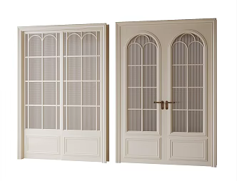 Modern double door kitchen door 3d model