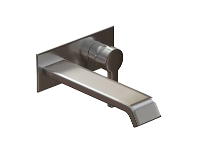 Wall Mounted Modern Faucet With Single Handle And Sleek Metal Finish 3d model