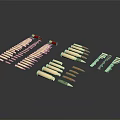 Weapon Ammunition Collection Showcasing Different Bullet Types Sizes and Calibers 3d model