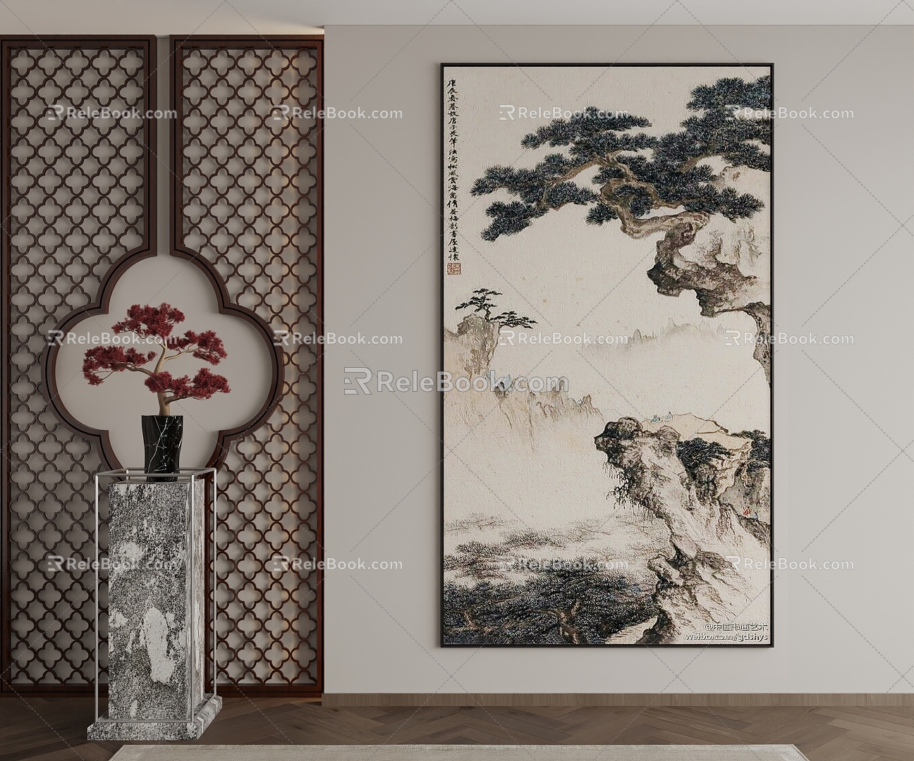 New Chinese Decorative Painting 3d model