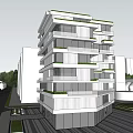 Modern Multistory Office Building With Glass Facade And Green Roof In Urban Area