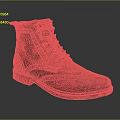 Red Leather Brogue Boots With Lace Up Design Perforated Toe And Leather Sole