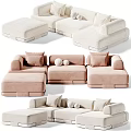 Modern corner multiplayer sofa collection 3d model
