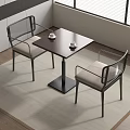 New Chinese Style Table and Chair Combination Wooden Dining Table and Chair 3d model