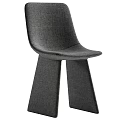 Modern Gray Fabric Leisure Chair with Three Tapered Legs and Comfortable Seat