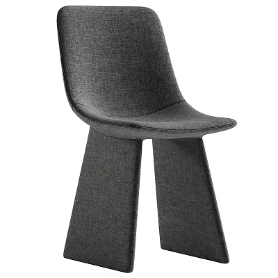 Modern Gray Fabric Leisure Chair with Three Tapered Legs and Comfortable Seat 3d model