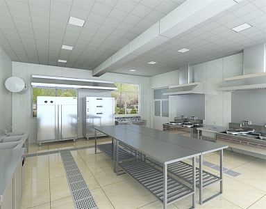 Modern kitchen canteen kitchen operating room 3d model