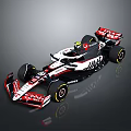 Formula 1 Race Car With Sleek Aerodynamic Design Black White Red Livery And Rear Wing