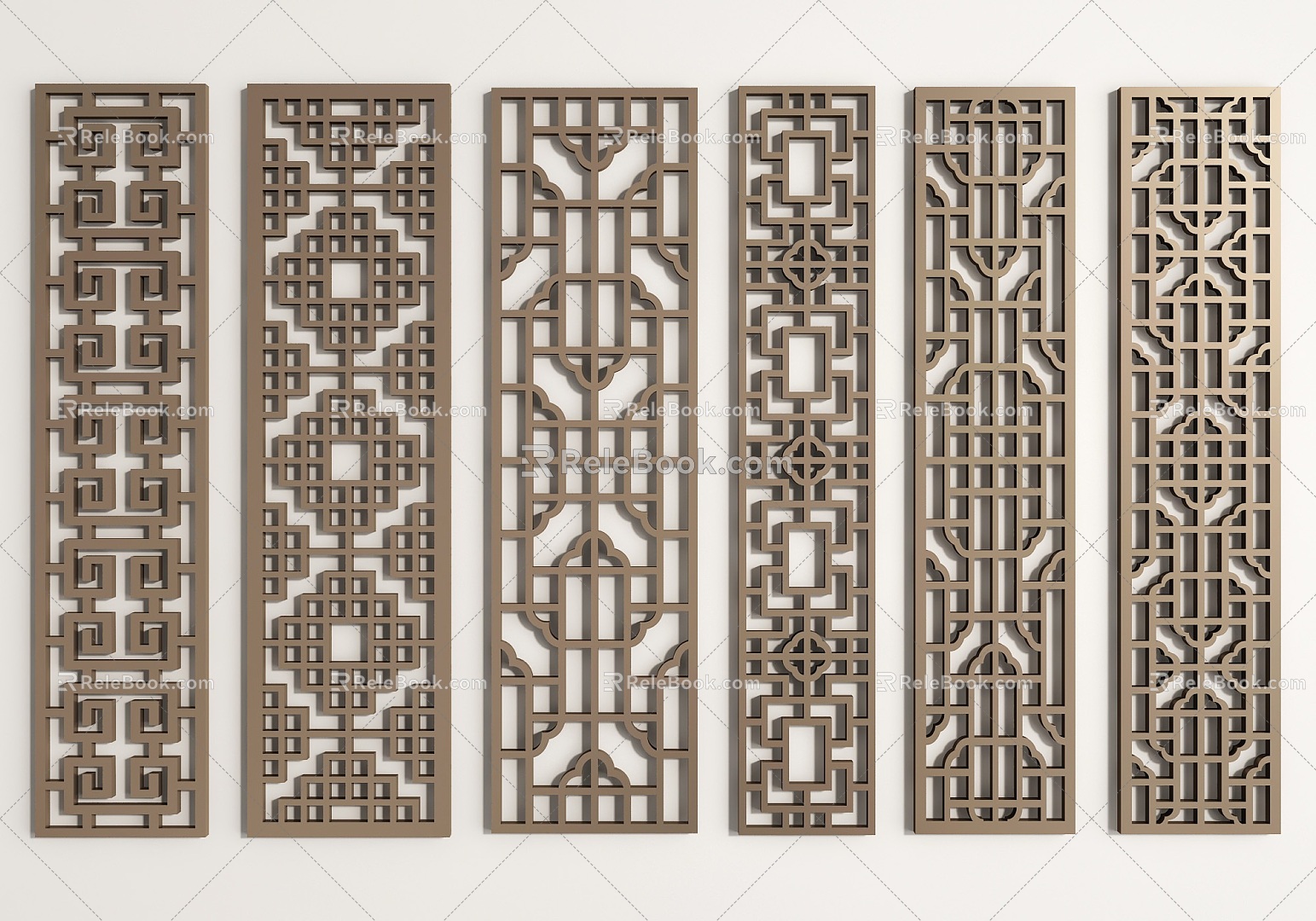 Chinese-style Pane Solid Wood Lattice Antique Door and Window Window Wood Lattice Screen Wood Carved Wood Grille 3d model