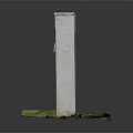 Outdoor Electrical Control Cabinet With Warning Signs And Grass Base