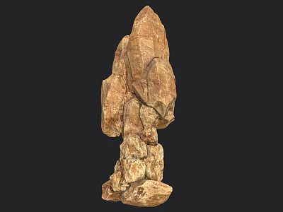 Detailed Stacked Rock Formation with Natural Textured Stone Structure in 3D Rendering 3d model
