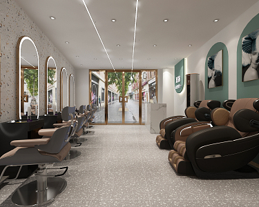 Modern Barber Shop Hairdresser 3d model