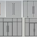 Modern Entrance Door With Glass Panels Metal Frame And Sleek Handles