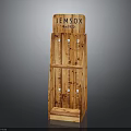 Wooden Display Rack Furniture With JEMSOK New York Branding And Shelves