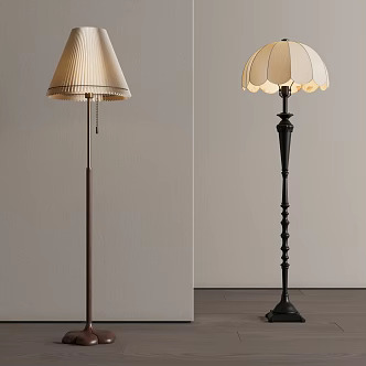 medieval floor lamp retro floor lamp 3d model
