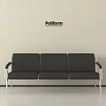 Modern Black Three Seater Public Chair With Metal Frame By Poliform Indoor Design