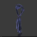 Purple Woven Tie With Tied Knot On Blue Background Naturally Hanging Texture