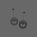 Layered Metal Wire Frame Circular Modern Chandelier With Chain Hanging Design