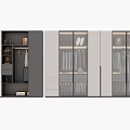 Modern Wardrobe Design With Glass Doors Hanging Rails And Storage Drawers