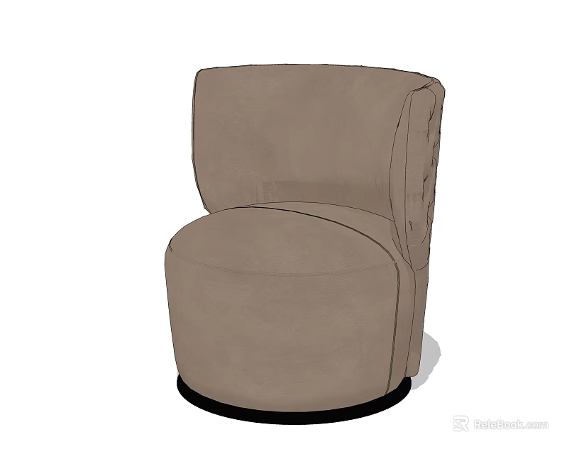 Elegant Modern Dining Set With Brown Upholstered Armchair And Comfortable Design 3d model