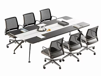 Modern Meeting Table and Chair Office Desk and Chair 3d model