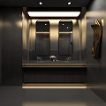 Upscale Dark Tone Modern Bathroom With Dual Vanity Sinks And Sleek LED Backlit Mirrors