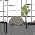 Modern Lazy Sofa Lazy Sofa Coffee Table Combination 3d model