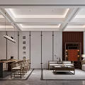 Modern Specialty Store Interior Design With Gray Walls White Pillars Wooden Ceiling And Display Shelves