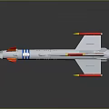 Silver Rocket Model With Red Yellow Wings XL5 Logo And Reflective Surface 3d model