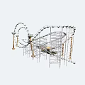 Thrilling Roller Coaster Amusement Park Ride With Steel Track And Elevated Supports