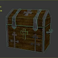 Vintage Wooden Chest Design With Metal Straps Cross Symbols And Latches