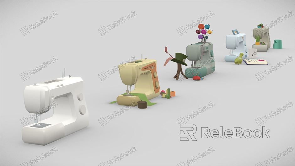 Modern sewing machine cartoon sewing machine model