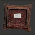 Red Square Decorative Tray With Textured Surface For Home Living Room Use