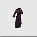 Elegant Purple Women's Dress With Collared Neck Three Quarter Sleeves And Fitted Waist