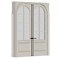 Middle style double door 3d model