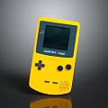 Yellow Game Boy Color Handheld Gaming Console Featuring Screen And Control Buttons 3d model
