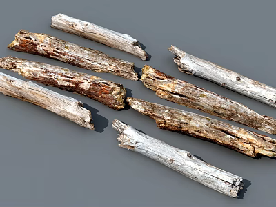 Natural Stone Wood Logs With Rustic Texture And Diverse Color Variation For Decoration 3d model