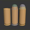 Three Copper Bullet Casings With Silver Tips Arranged In Reflective