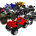 Assorted Colorful All Terrain Motorcycles With Diverse Styles And Designs
