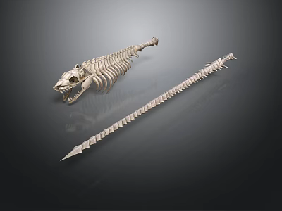 Detailed 3D Animal Skeleton Model with Full Body and Long Bone Structure 3d model