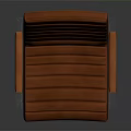 Modern Brown Leather Leisure Chair With Striped Design And Metal Frame