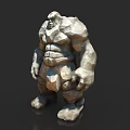 Stone Giant Mythical Creature 3D Model With Rocky Texture And Muscular Build