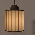Unique Chandeliers With Round Bell Shaped And Cylindrical Fabric Shades Design