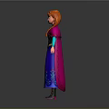 Game Movie Character Featuring Red Hair Blue Floral Dress And Red Cape