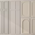 Elegant Interior Wall Panels With Different Decorative Shapes And White Finish Design 3d model
