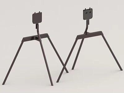 Practical Black Tripod Style Stands With Square Flat Tops For Daily Household Living Essentials 3d model