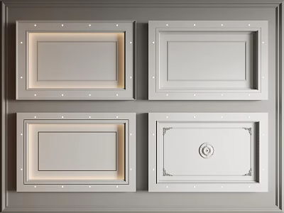 Different Styles White Gypsum Cornice Panels with Decorative Designs for Interior Decoration 3d model