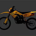 Yellow Dirt Motorcycle with Large Rugged Tires Black Seat and Headlight